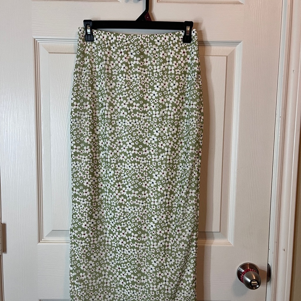 Floral Green Skirt